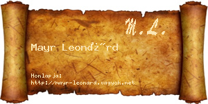 Mayr Leonárd névjegykártya